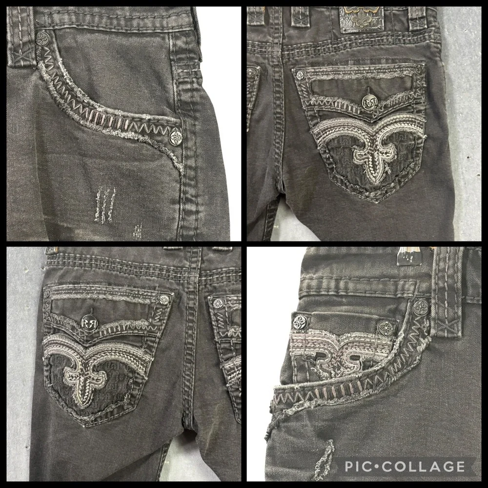 Rock Revival Distressed Black Denim Shorts – Men’s Sz 31